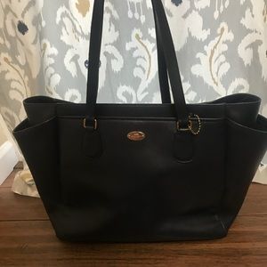 Hardly used navy coach diaper/laptop bag